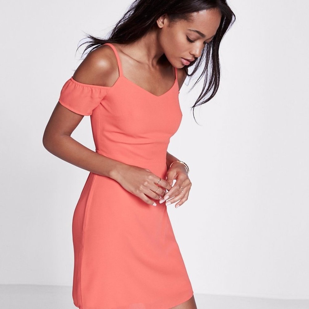 NEW Express Casual Party Dress: XSmall,Orange